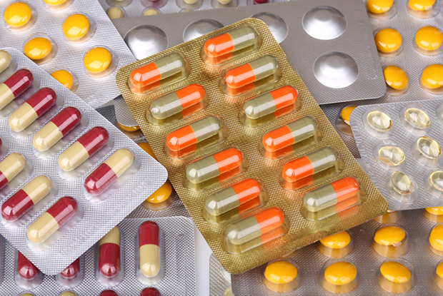 Pills and capsule background