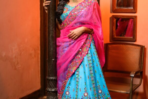 pink dupatta for lehenga